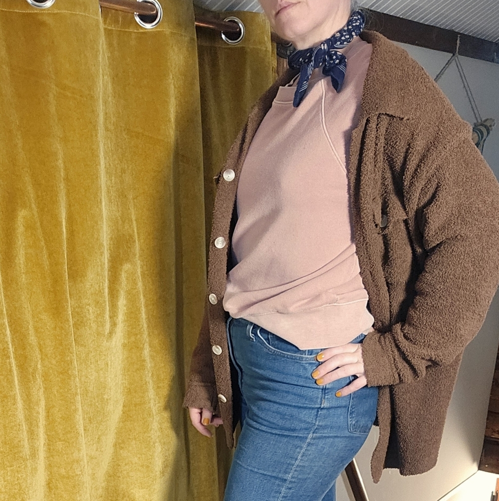 Aerie Pink Textured Sweatshirt - Picture 7 of 7